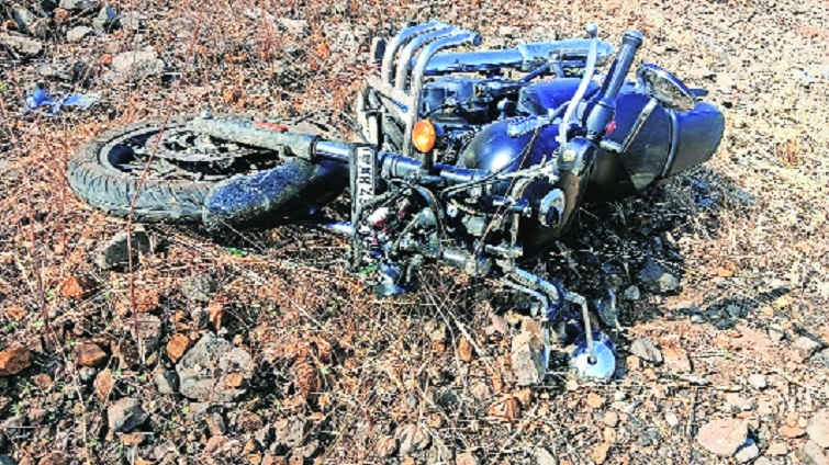 The motorcycle lying at the spot just 400 mt away from MNLU