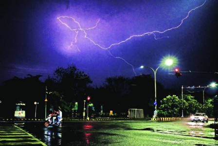 UNSEASONAL RAINS Water-logging, power outages disrupt normal life