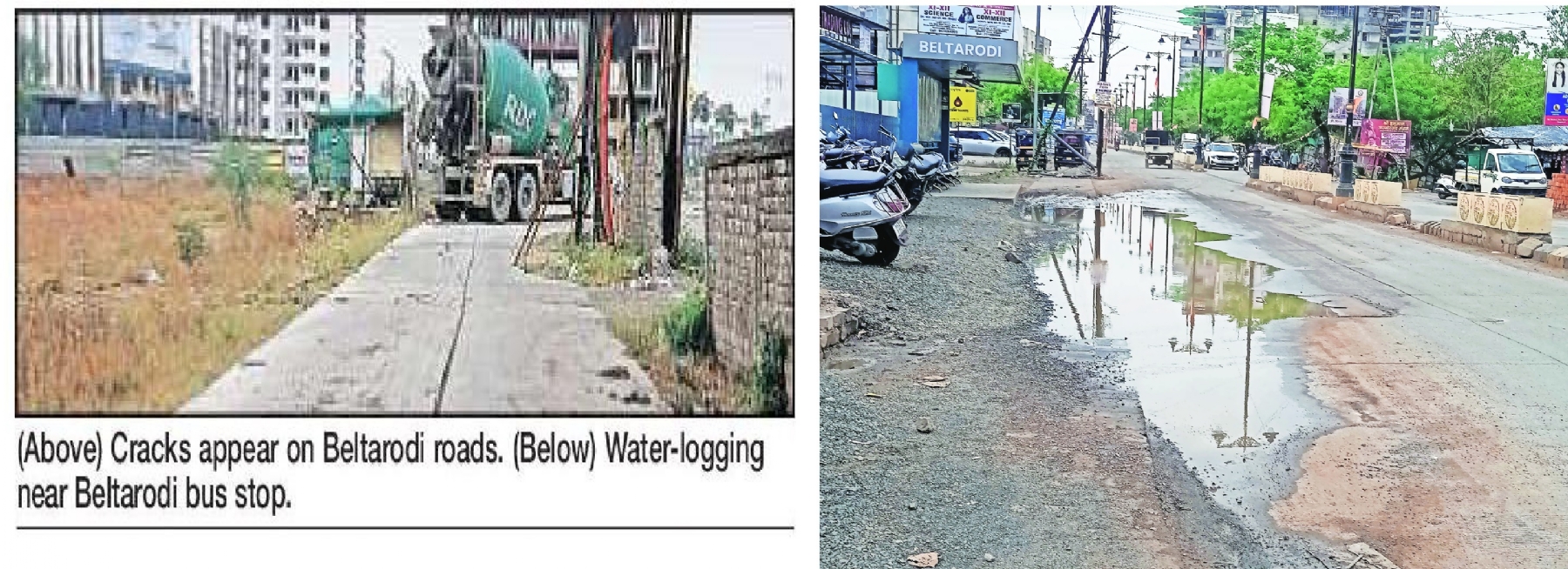 cracks appear in belatrodi road