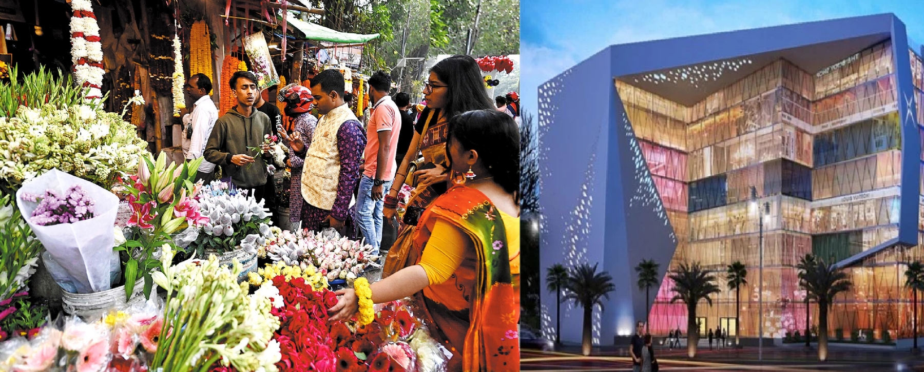 Construction of mall at Netaji Market 