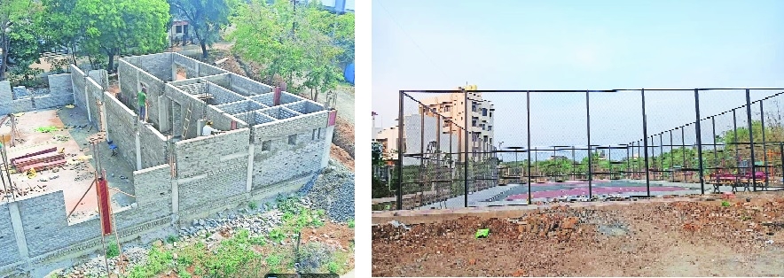 Above Badminton skill development centre under construction