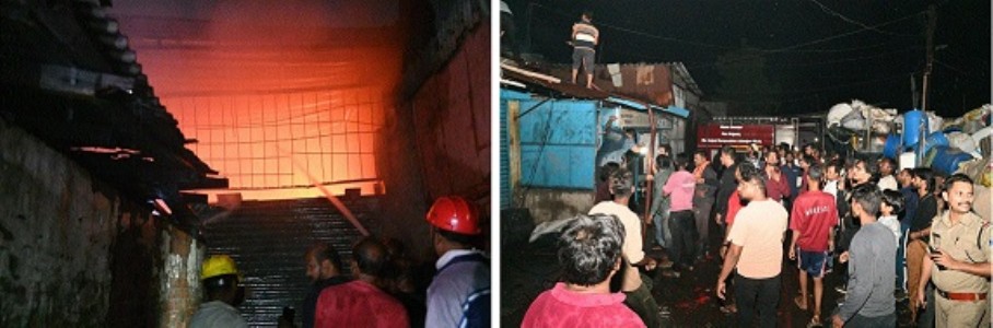 Seven shops gutted in major fire at Galla market