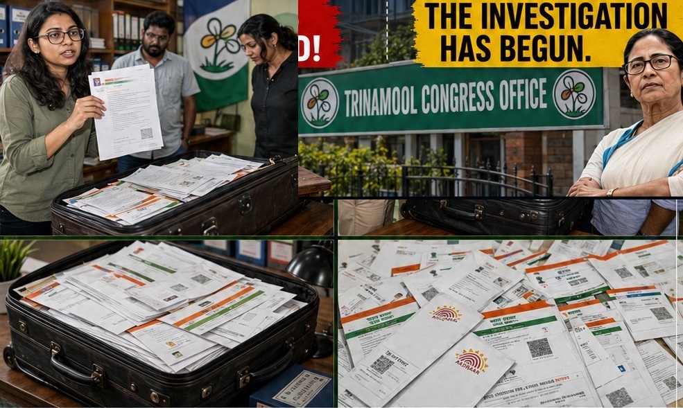 Voter Aadhaar cards found at TMC office