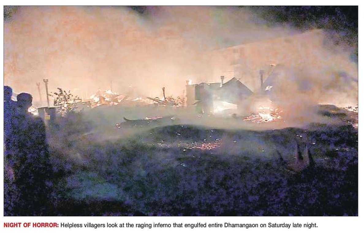 Entire Dhamangaon village engulfed in fire