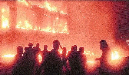 Fire damage crosses