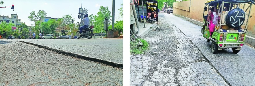 Paver block–cement road gap turns into skid trap