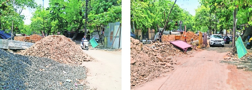 The pipeline project in Chhatrapati Nagar giving