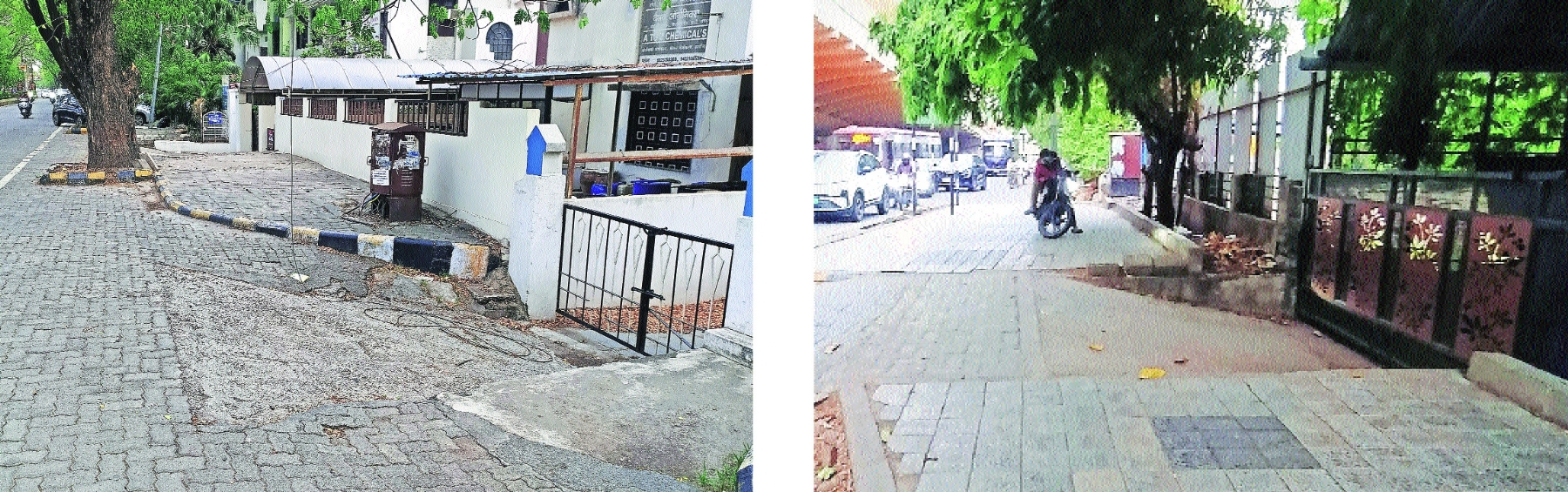 Cement roads built at an elevated height in Laxmi Nagar