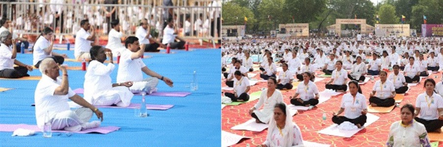 ‘Yoga spreads msg of peace, health, self-realisation’, President Dourpadi Murmu attends State-level Yoga Day event in city