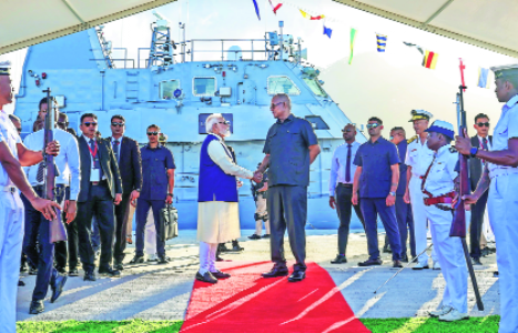 PM Modi reaches Seychelles Hands over ‘Made in India’ patrol vessel