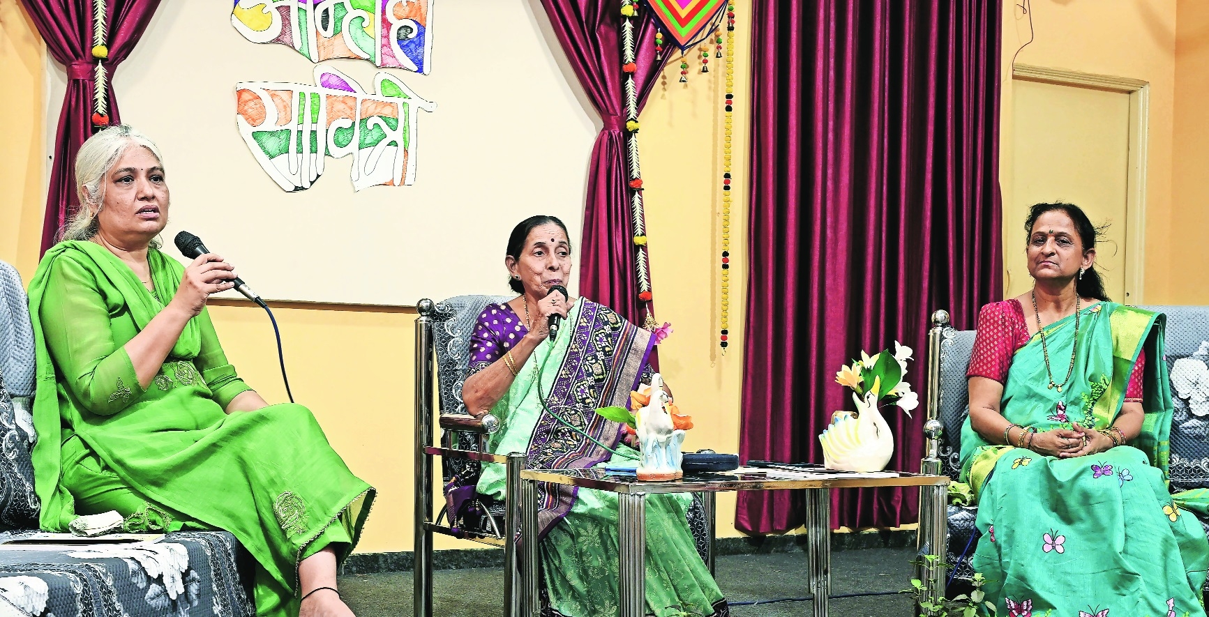 Dr Kamayani Deshpande Prabha Deoskar and Anagha Purandare during the interview session on Sunday