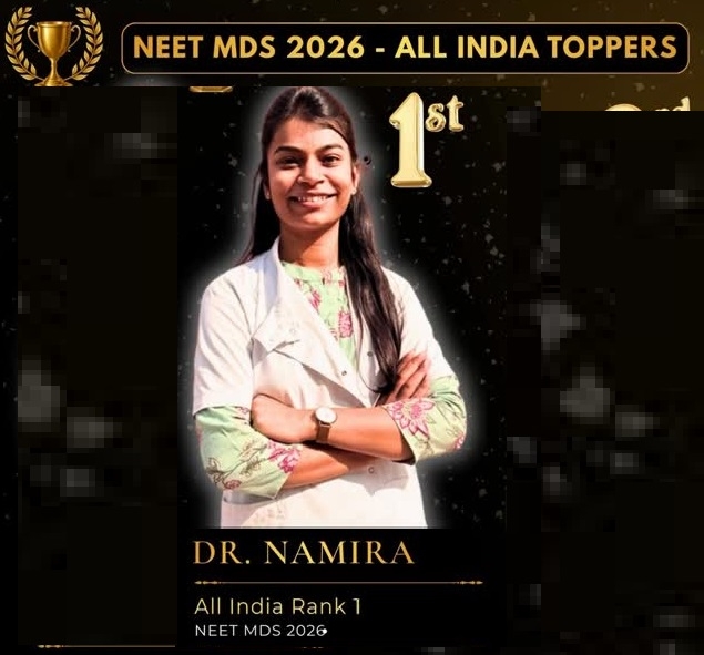Bhandaras Nameera is AIR 1 in NEET MDS