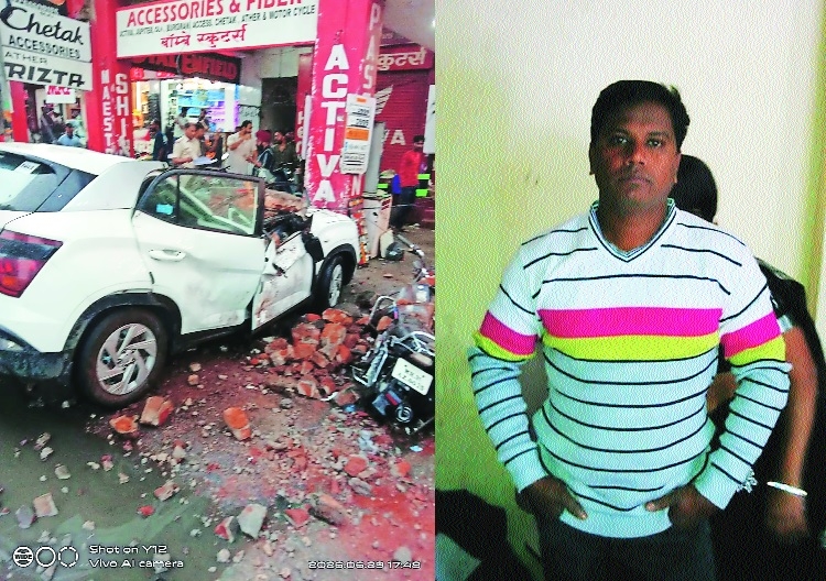 1 killed as parapet wall collapses at Geetanjali Sq six vehicles damaged