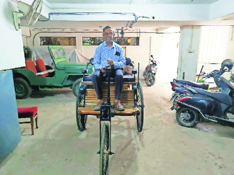 Iqbal Ahmed rides his full-scale working