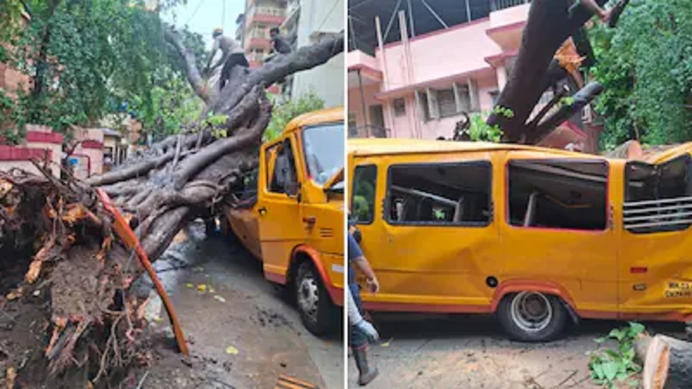 11 yr old student killed as tree falls on school bus in Mumbai