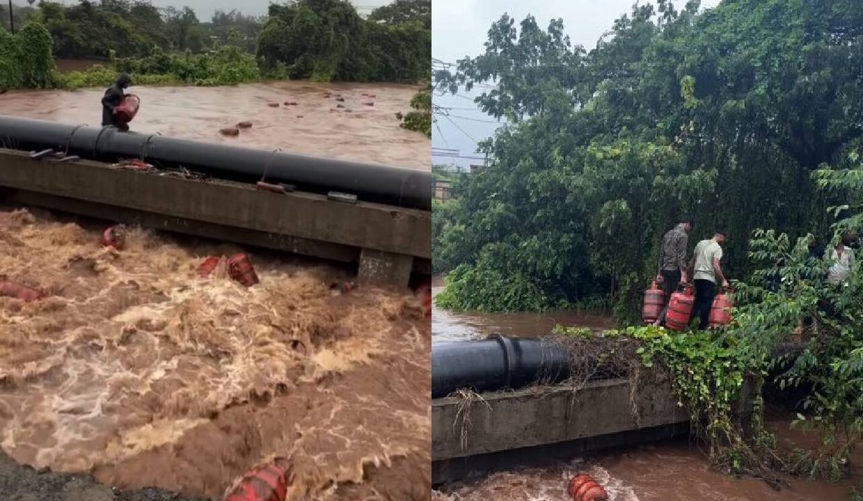 Around 3K LPG cylinders swept into river in Raigad after HPCL plant wall collapses