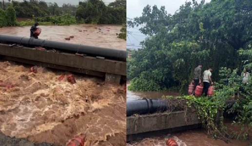Around 3K LPG cylinders swept into river in Raigad after HPCL plant wall collapses