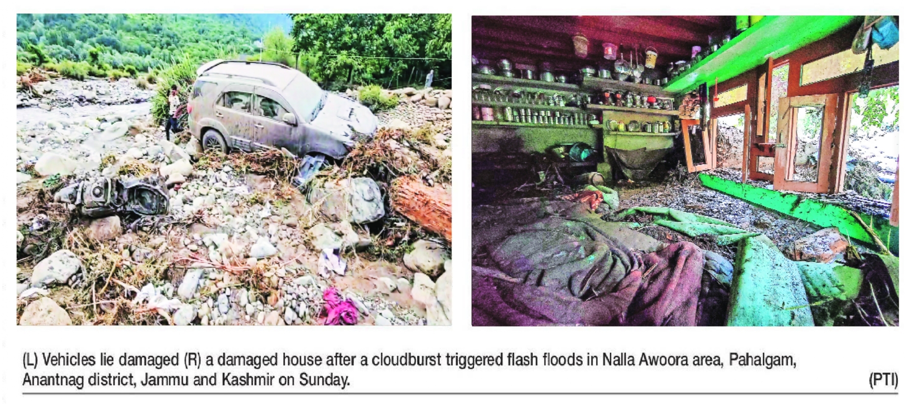 Cloudburst triggers flash flood in Anantnags Chittergul residents seek compensation