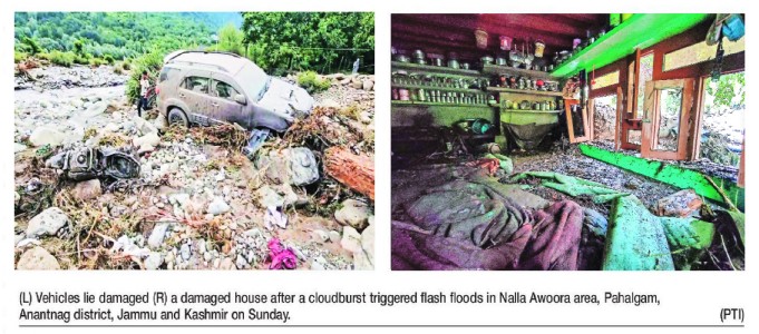 Cloudburst triggers flash flood in Anantnag’s Chittergul; residents seek compensation