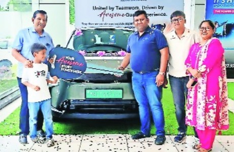 Patni Toyota delivers 1st Toyota Fully Electric Vehicle