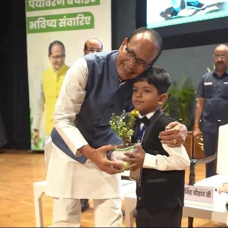 Five-year-old honoured for planting over 1400 saplings