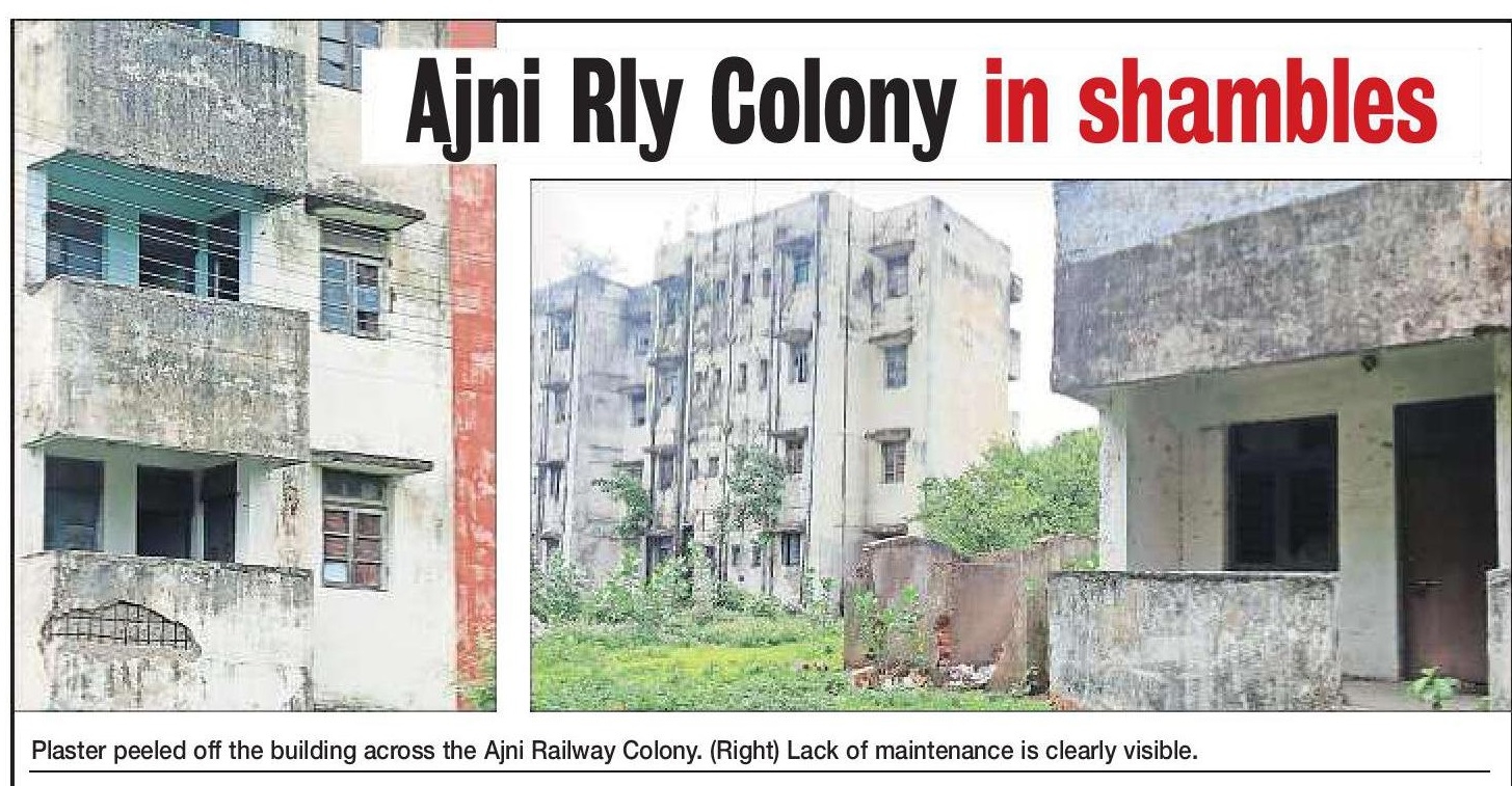 Ajni Rly Colony in shambles
