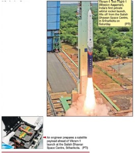 HISTORIC LIFT OFF ! <BR>Vikram-1, India’s 1st private rocket, successfully places tech payloads into low Earth orbit