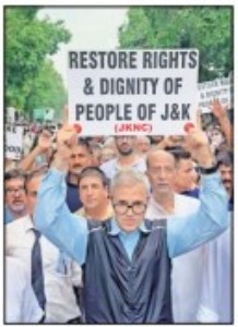 CM Omar, NC stage protestin Delhi for J&K Statehood