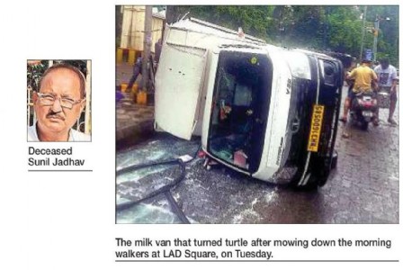 Man killed as milk van ploughs into morning walkers at LAD Sq