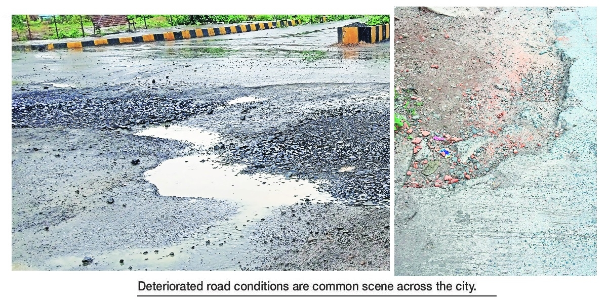 Potholes everywhere Sakkardara roads become nightmare for commuters