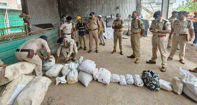 150 kgs of seized ganja 