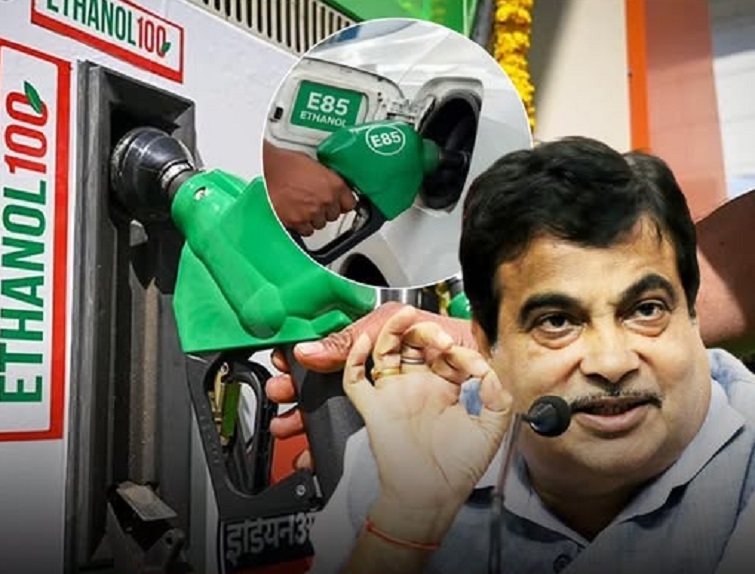 Name any car that faced issues due to ethanol-blended petrol Gadkari