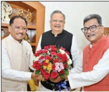 Sai, Mahant call on Speakerahead of Monsoon Session