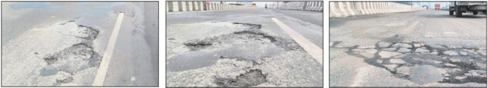 Rs 154 crore Ambedkar Flyover develops potholes, Damage has surfaced before prolonged monsoon rains, prompting a PWD inspection and immediate repairs under the maintenance contract