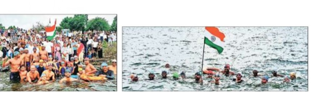 SWIMMERS CELEBRATE INDEPENDENCE DAY AT AMBAZARI LAKE