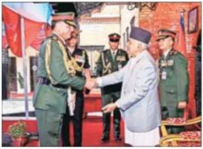 Indian Army chief General Seth conferredrank of Honorary General of Nepal Army