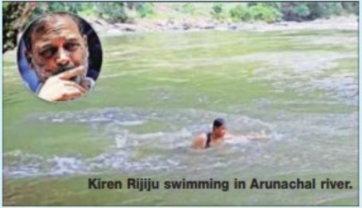 Child’s play for me to swim in Arunachal’sgushing rivers: Rijiju taunts Rahul Gandhi
