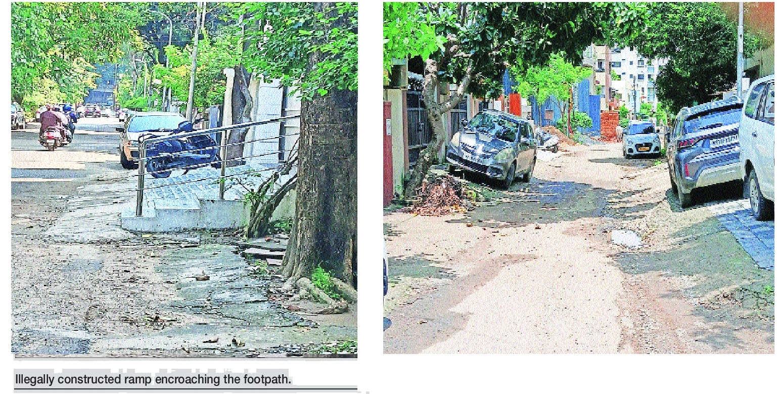 Illegal ramps eat into footpaths