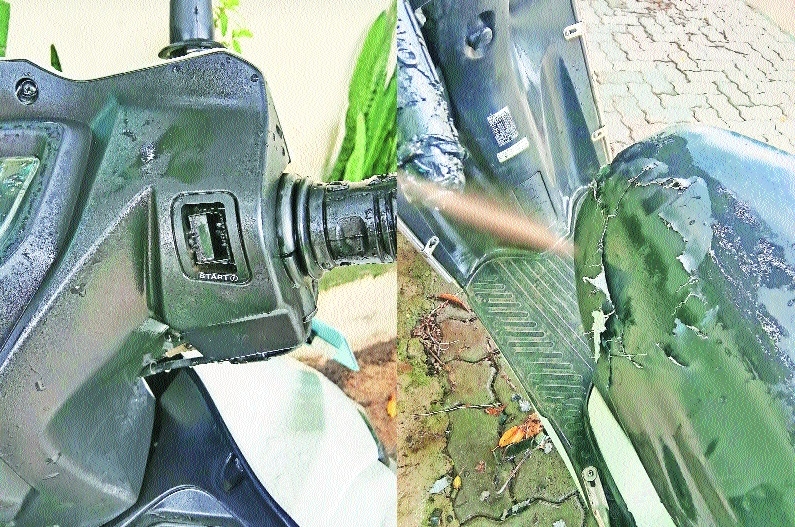 Vehicles damaged by the stray dogs