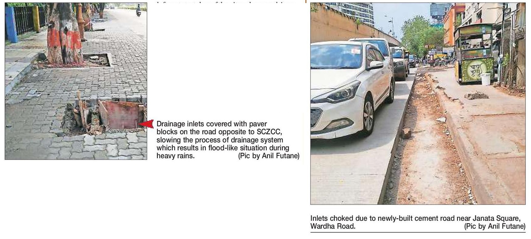 New cement roads block stormwater drains trigger water-logging in city 