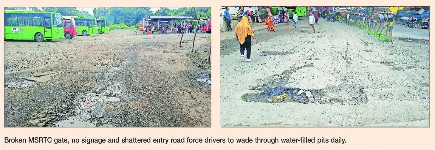 Commuters at risk as Mor Bhavan yard crumbles into craters
